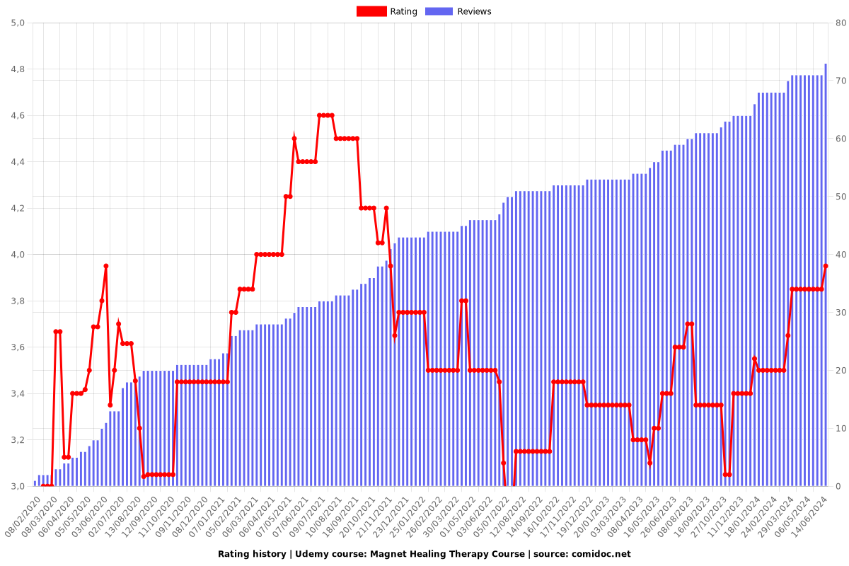 Magnet Healing Therapy Course - Ratings chart