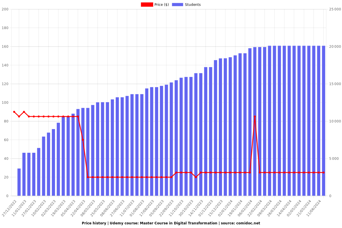 Master Course in Digital Transformation - Price chart