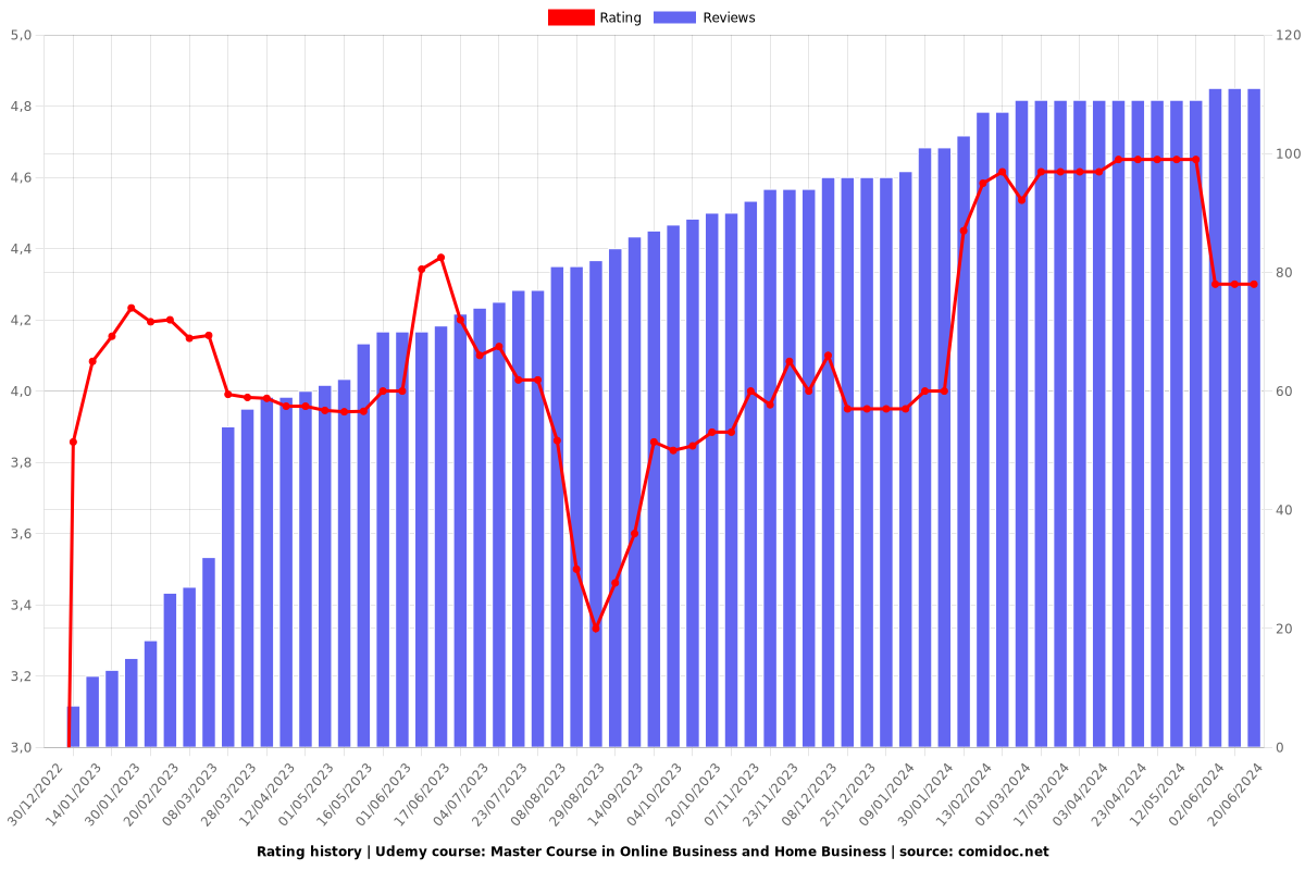 Master Course in Online Business and Home Business - Ratings chart